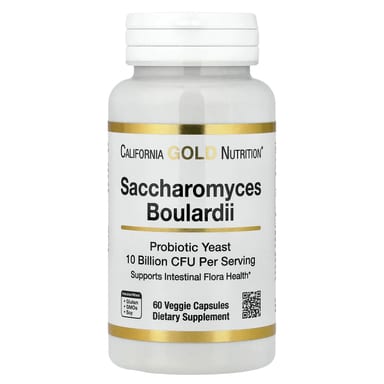 Saccharomyces Boulardii MOS California Gold Nutrition, 5 млрд КОЕ, 60 растительных капсул