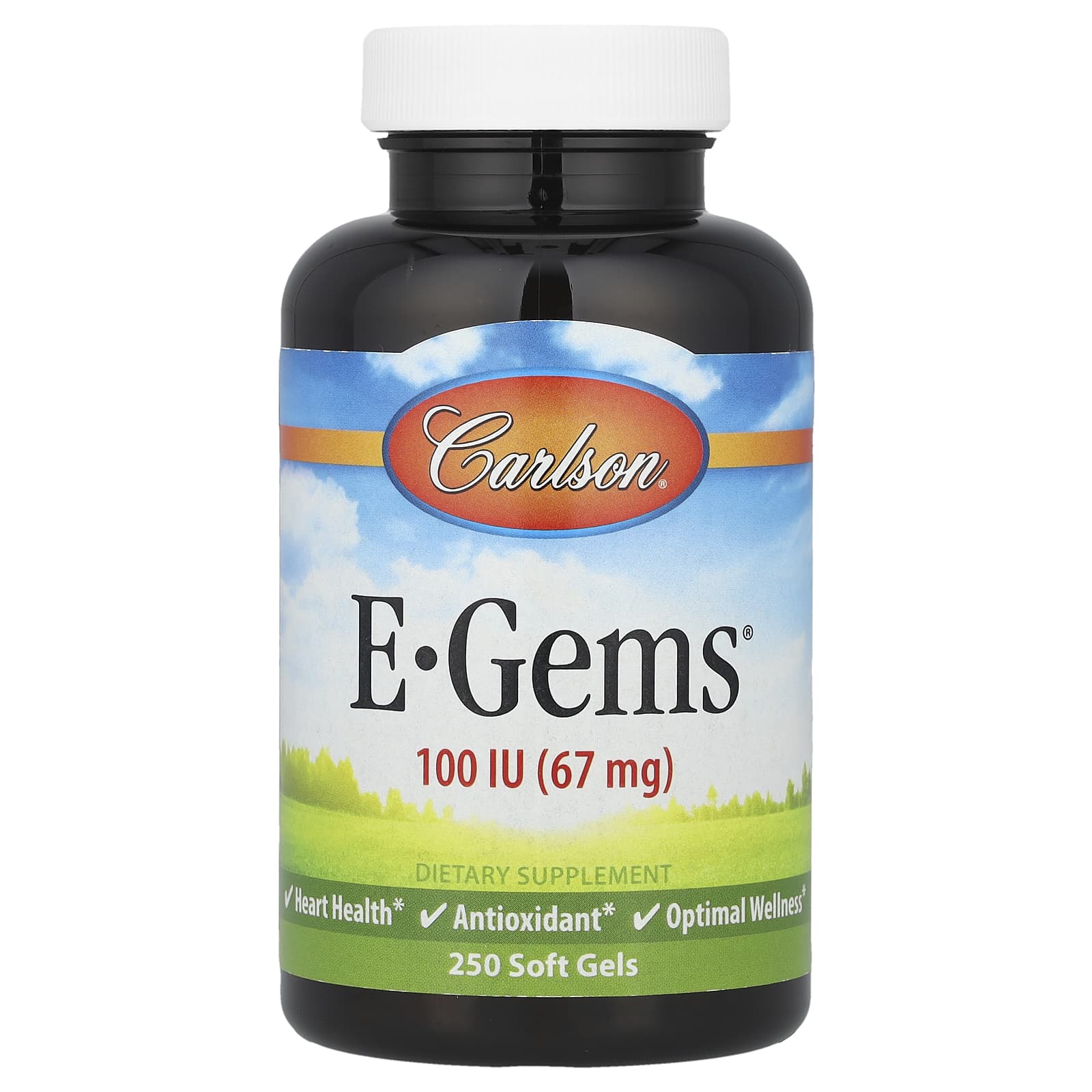 Витамин E E-Gems Carlson E-Gems®, 100 МЕ, 67 мг, 250 мягких капсул