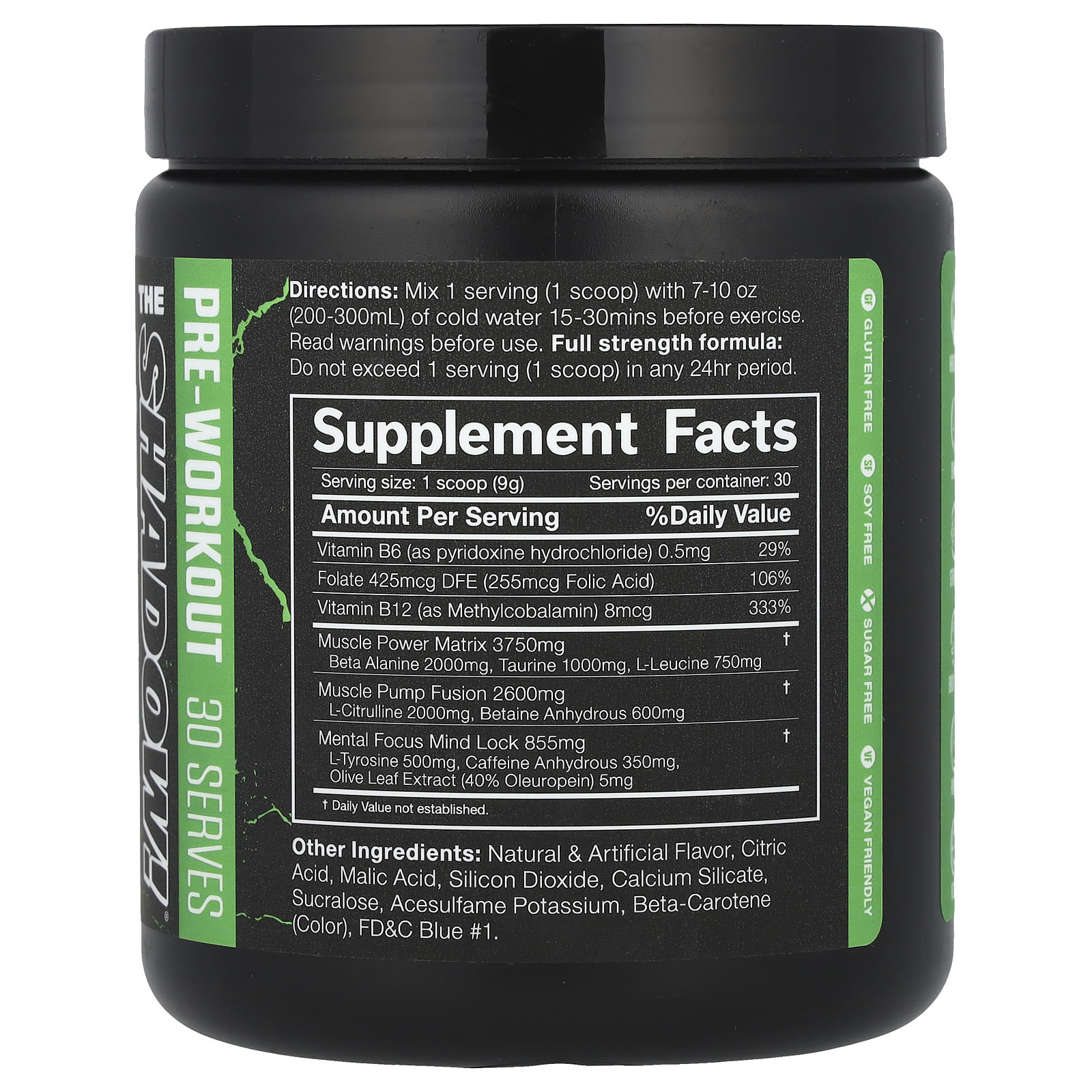 Предтренировочный комплекс JNX Sports The Shadow!®, вкус Green Apple, 270 г — фото 2