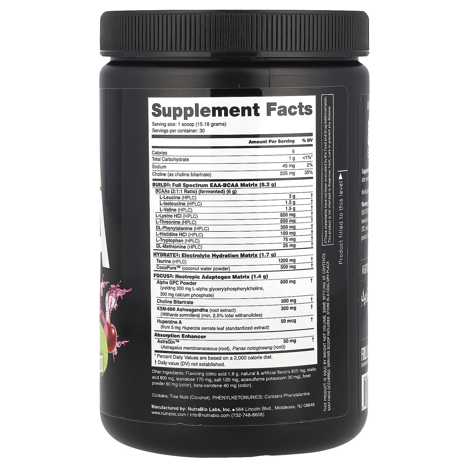 EAA NutraBio Alpha, вкус Cherry Lime Slush, 455 г — фото 2