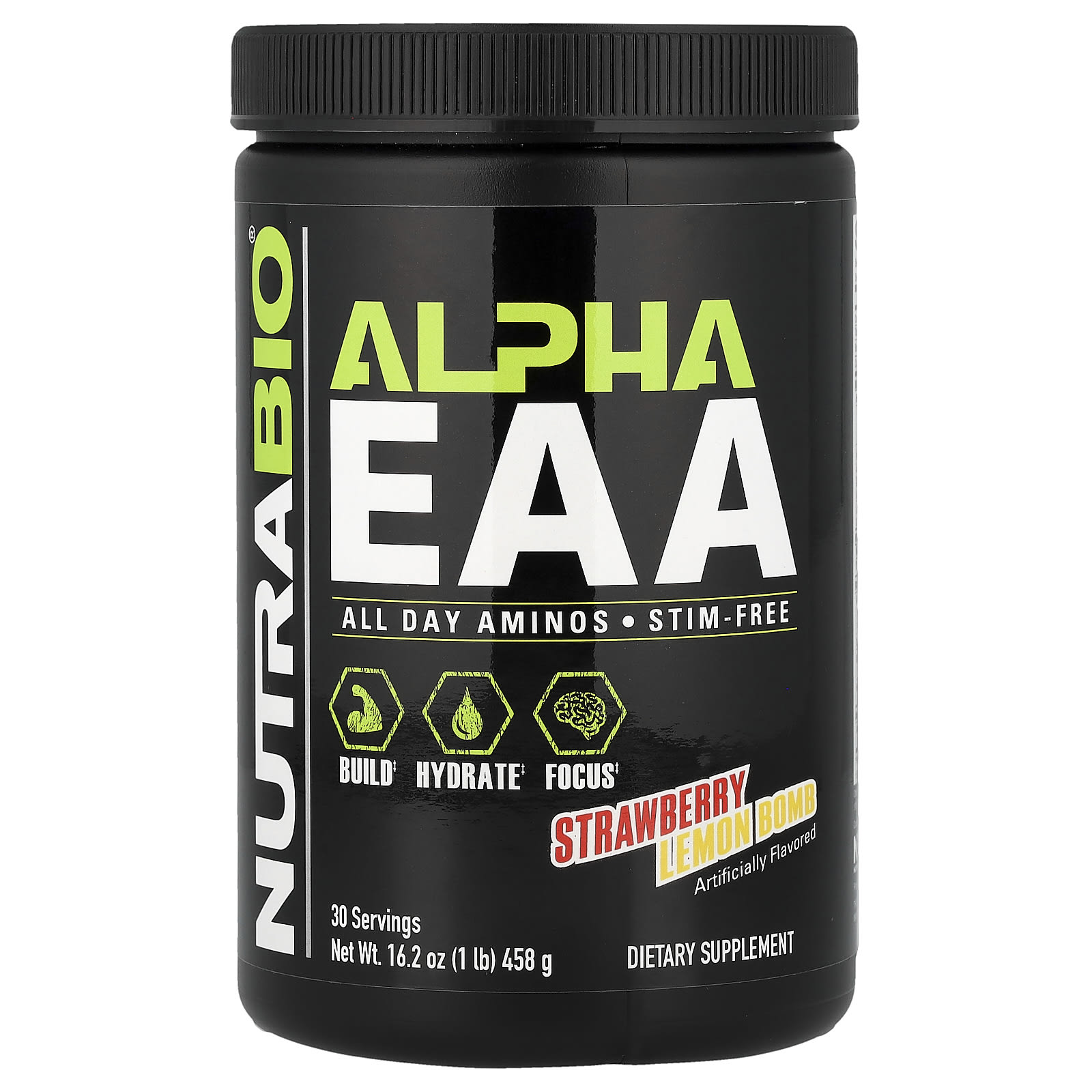 EAA NutraBio Alpha, вкус Strawberry Lemon Bomb, 458 г