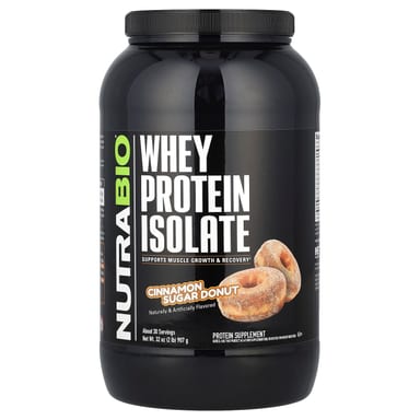 Сывороточный протеин NutraBio Isolate, вкус Cinnamon Sugar Donut, 907 г