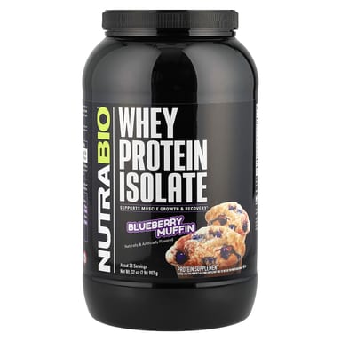 Сывороточный протеин NutraBio Isolate, вкус Blueberry Muffin, 907 г