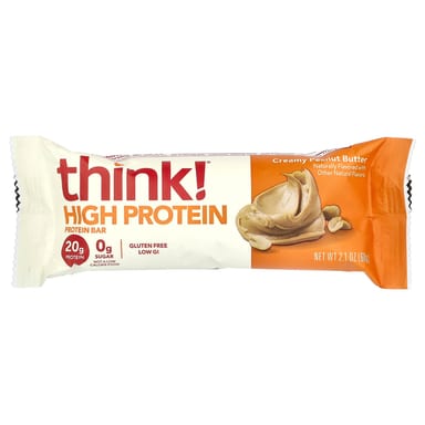 Арахисовая паста Think ! High Protein Bars Creamy, 60 г, 5 шт., батончик