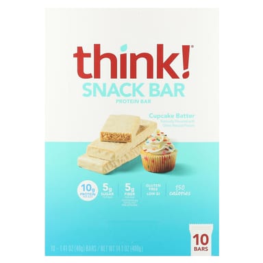 Протеиновый батончик Think ! Snack Cupcake Batter, 40 г, 10 шт.