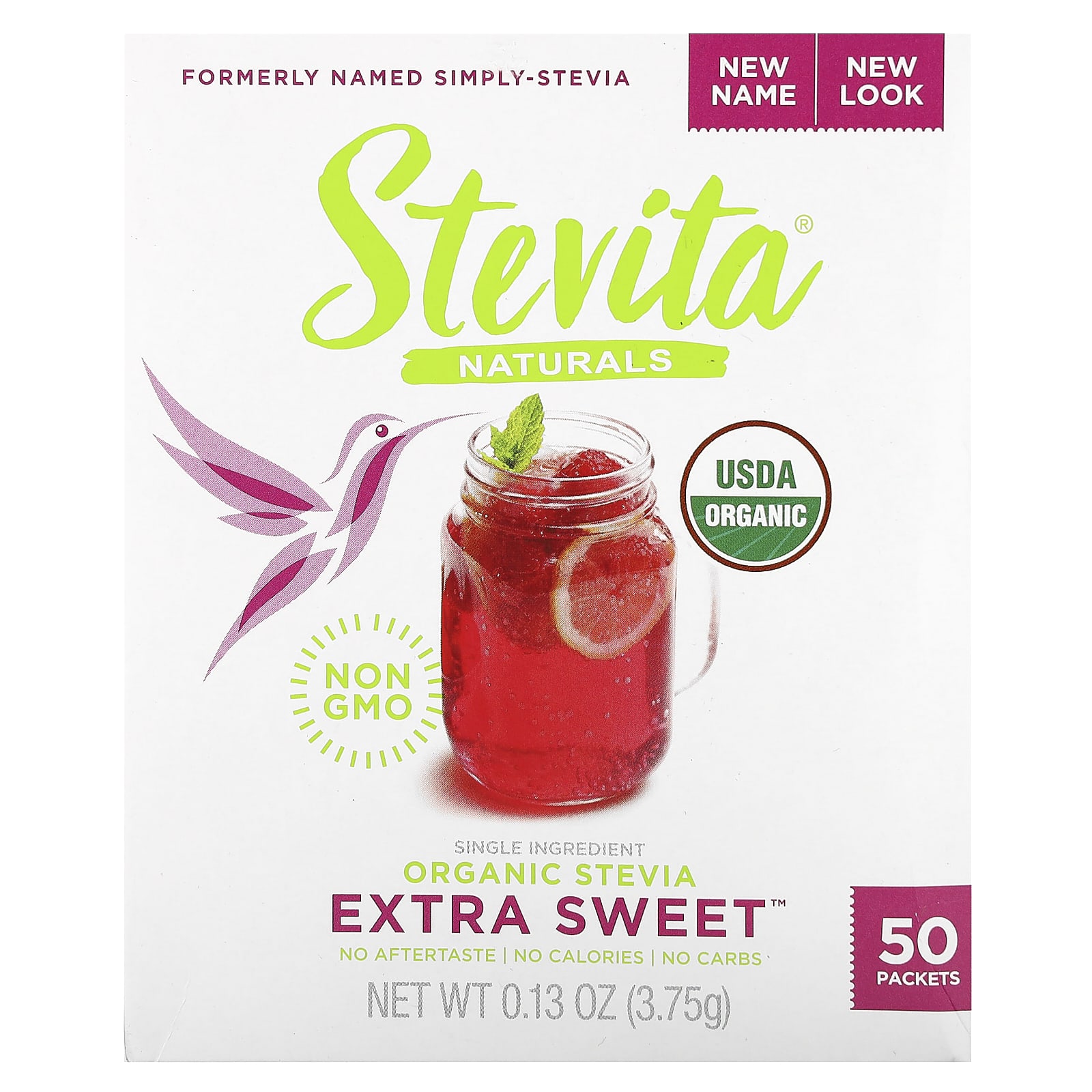 Стевия Stevita Naturals Naturals Organic Extra Sweet, оттенок 50 Packets, 3.75 г, саше — фото 2