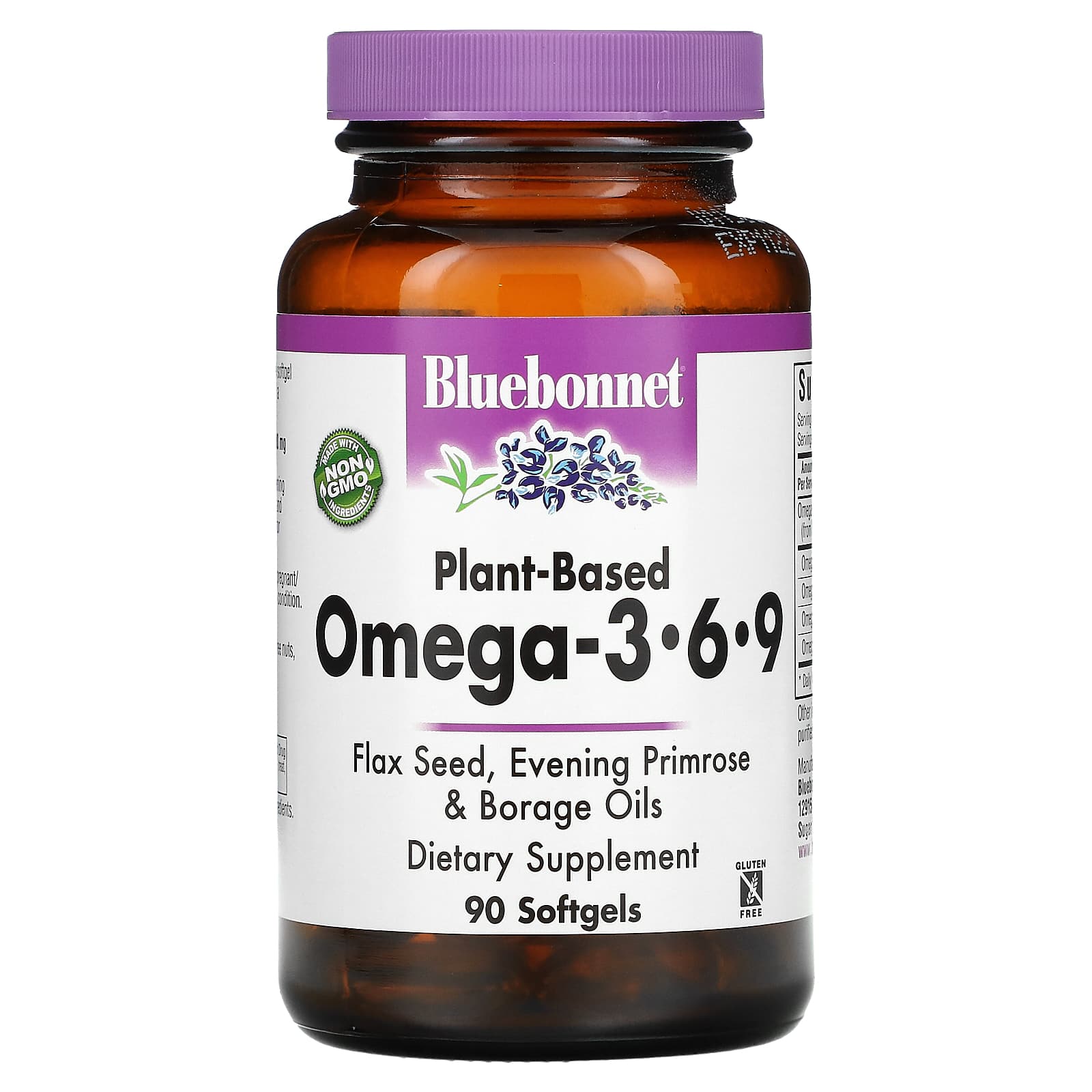 Омега-3 Bluebonnet Nutrition Plant-Based -6-9, 90 мягких капсул