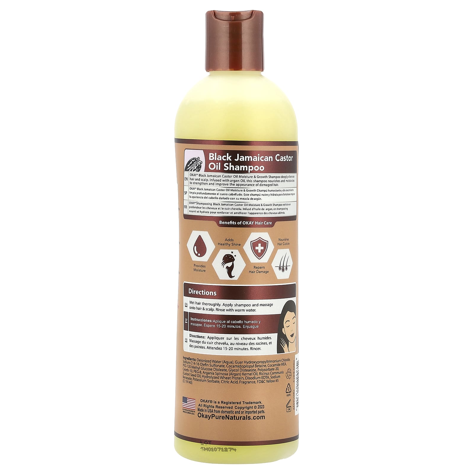 Касторовое масло Okay Pure Naturals Black Jamaican®, оттенок Shampoo, 355 мл — фото 2