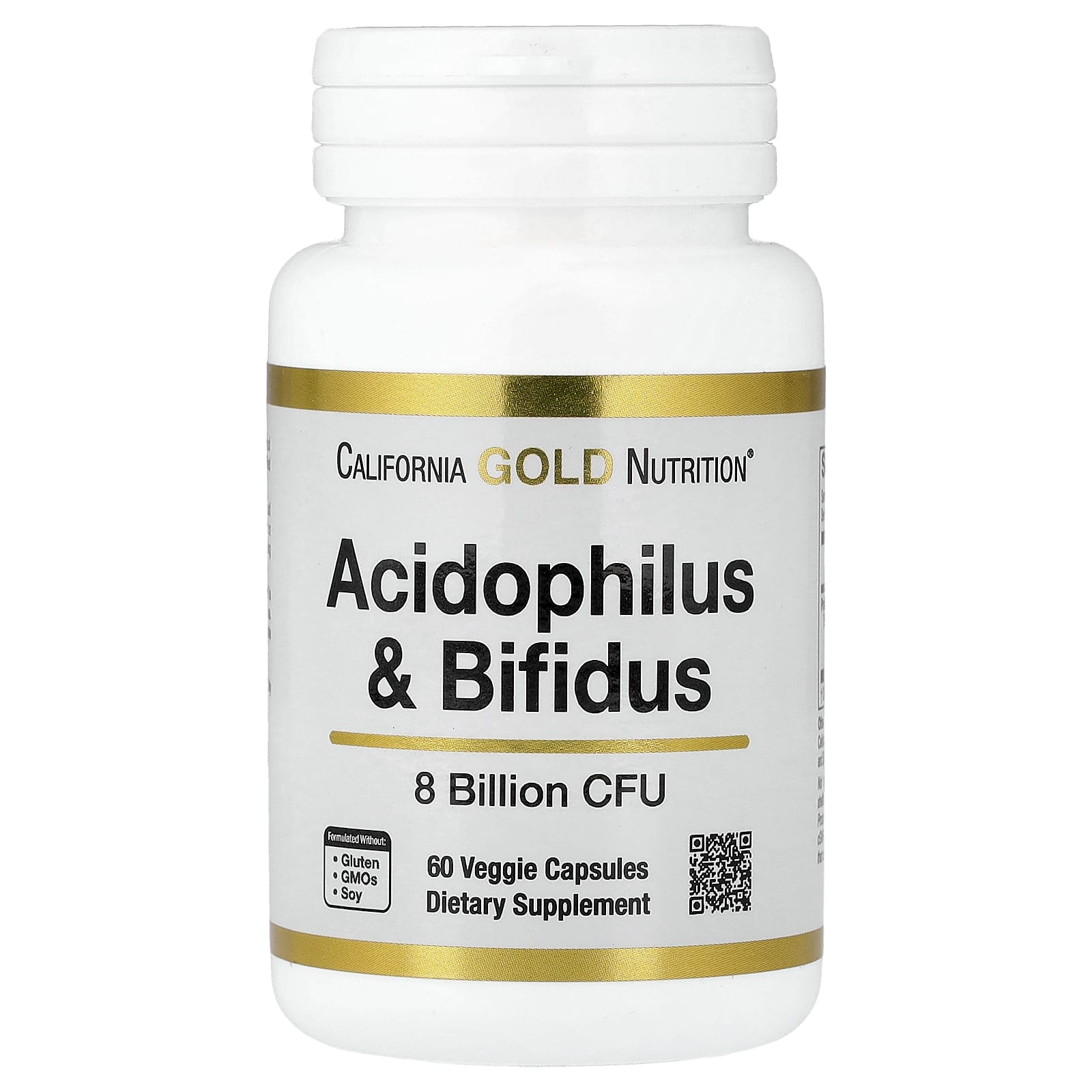 Бифидобактерии California Gold Nutrition Acidophilus and Bifidus Probiotic Blend with Lactobacillus acidophilus lactis and longum, 60 растительных капсул — фото 2