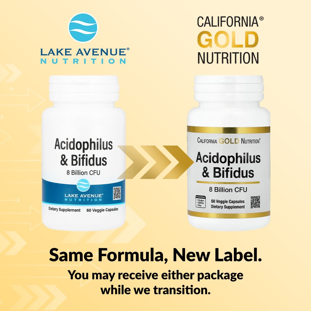 Бифидобактерии California Gold Nutrition Acidophilus and Bifidus Probiotic Blend with Lactobacillus acidophilus lactis and longum, 60 растительных капсул — фото 4