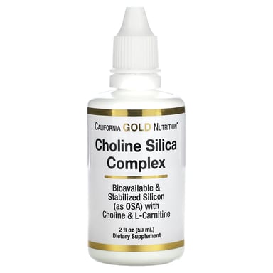 L-карнитин California Gold Nutrition Choline Silica Complex Bioavailable & Stabilized Silicon with Choline & L-Carnitine, 59 мл
