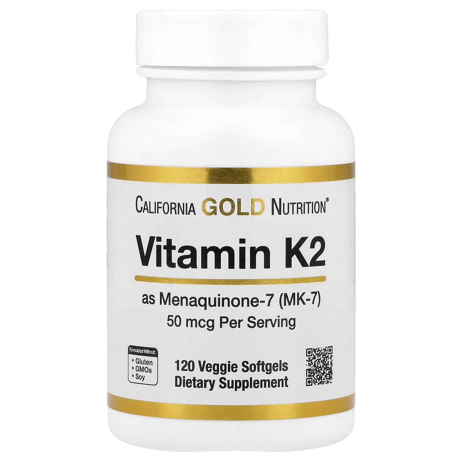 Витамин K2 (в виде Менахинон-7) California Gold Nutrition, 50 мкг, 120 вегетарианских мягких капсул — фото 2
