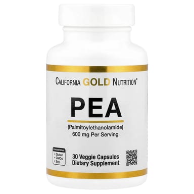 Пальмитоилэтаноламид (PEA) California Gold Nutrition PEA ( ), 300 мг, 30 растительных капсул