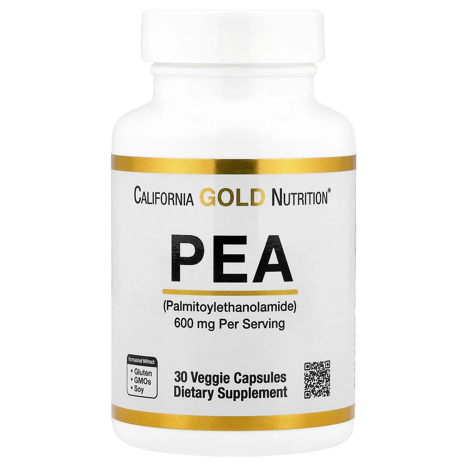 Пальмитоилэтаноламид (PEA) California Gold Nutrition PEA ( ), 300 мг, 30 растительных капсул — фото 4