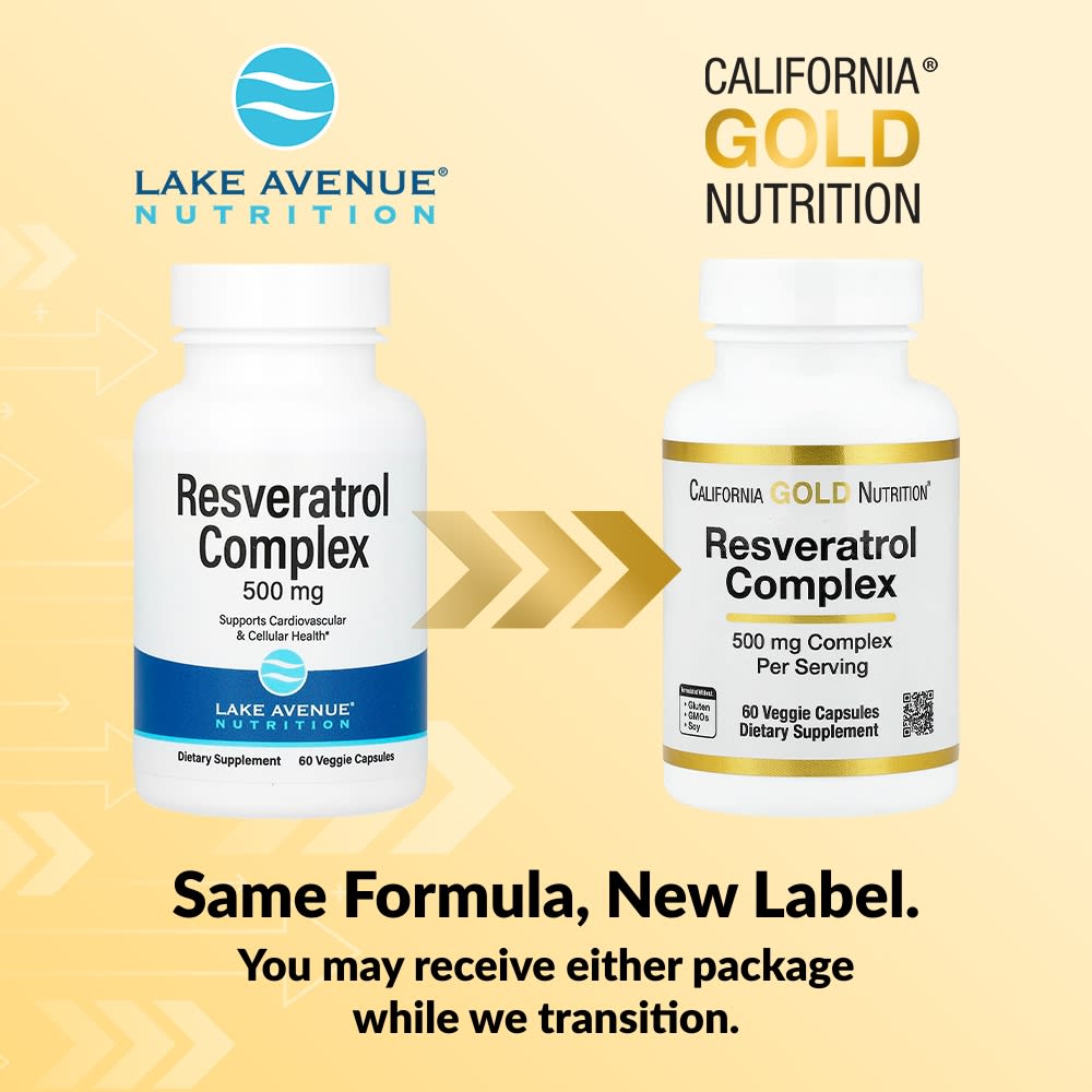 Экстракт виноградных косточек California Gold Nutrition Red Wine Extract and trans-Resveratrol, вкус Resveratrol Complex with Grape Seed Extract, 60 растительных капсул — фото 2