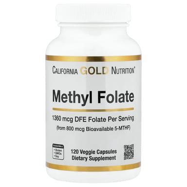 Витамин C California Gold Nutrition Methyl Folate and, 120 растительных капсул