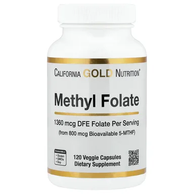 Фото товара: Витамин C California Gold Nutrition Methyl Folate and, 120 растительных капсул