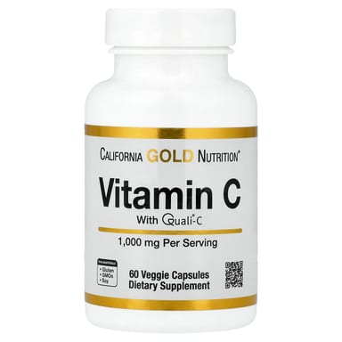 Витамин C California Gold Nutrition Quali®-C, 1000 мг, 60 растительных капсул