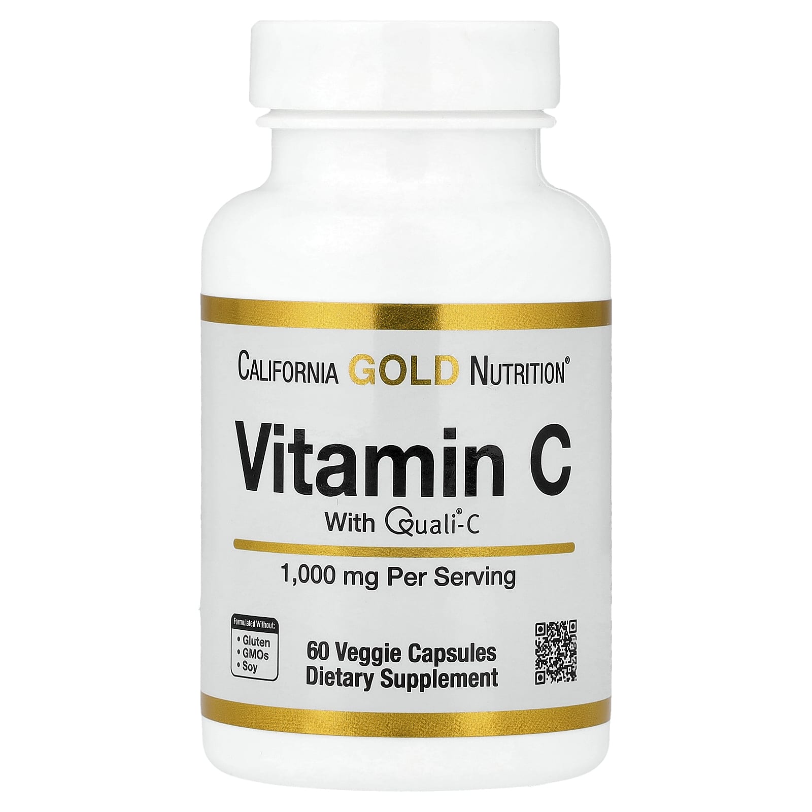 Витамин C California Gold Nutrition Quali®-C, 1000 мг, 60 растительных капсул — фото 2