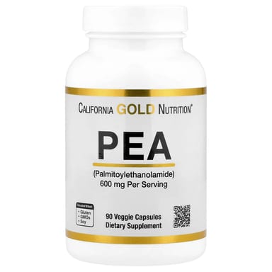 Пальмитоилэтаноламид (PEA) California Gold Nutrition PEA ( ), 300 мг, 90 растительных капсул