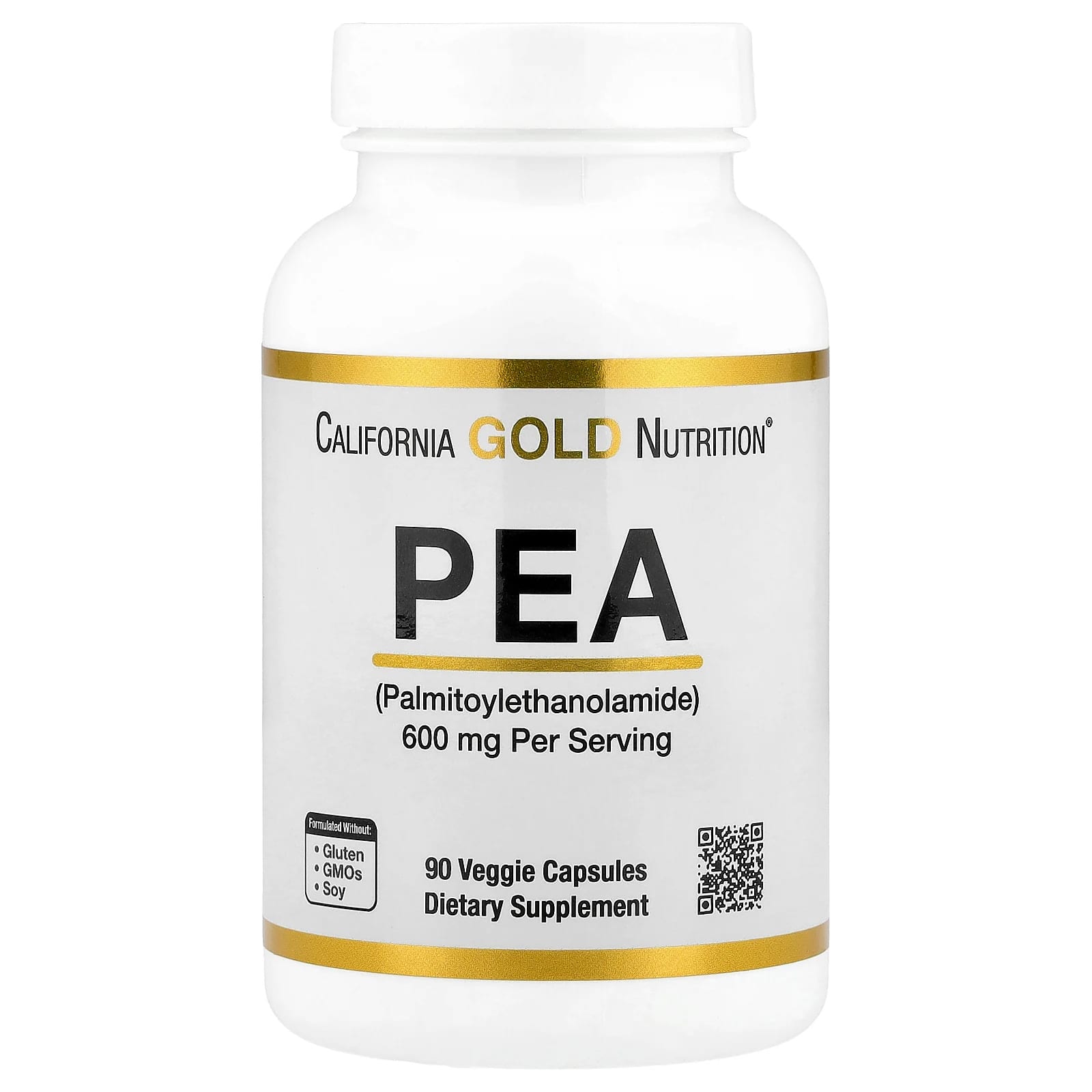 Пальмитоилэтаноламид (PEA) California Gold Nutrition PEA ( ), 300 мг, 90 растительных капсул — фото 4