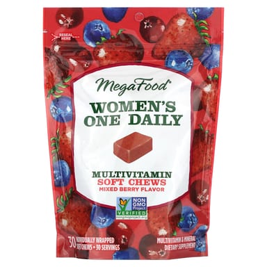 Мультивитамины MegaFood Women's One Daily 30 Individually Wrapped Soft Chews, вкус «ягодный микс», жевательные добавки