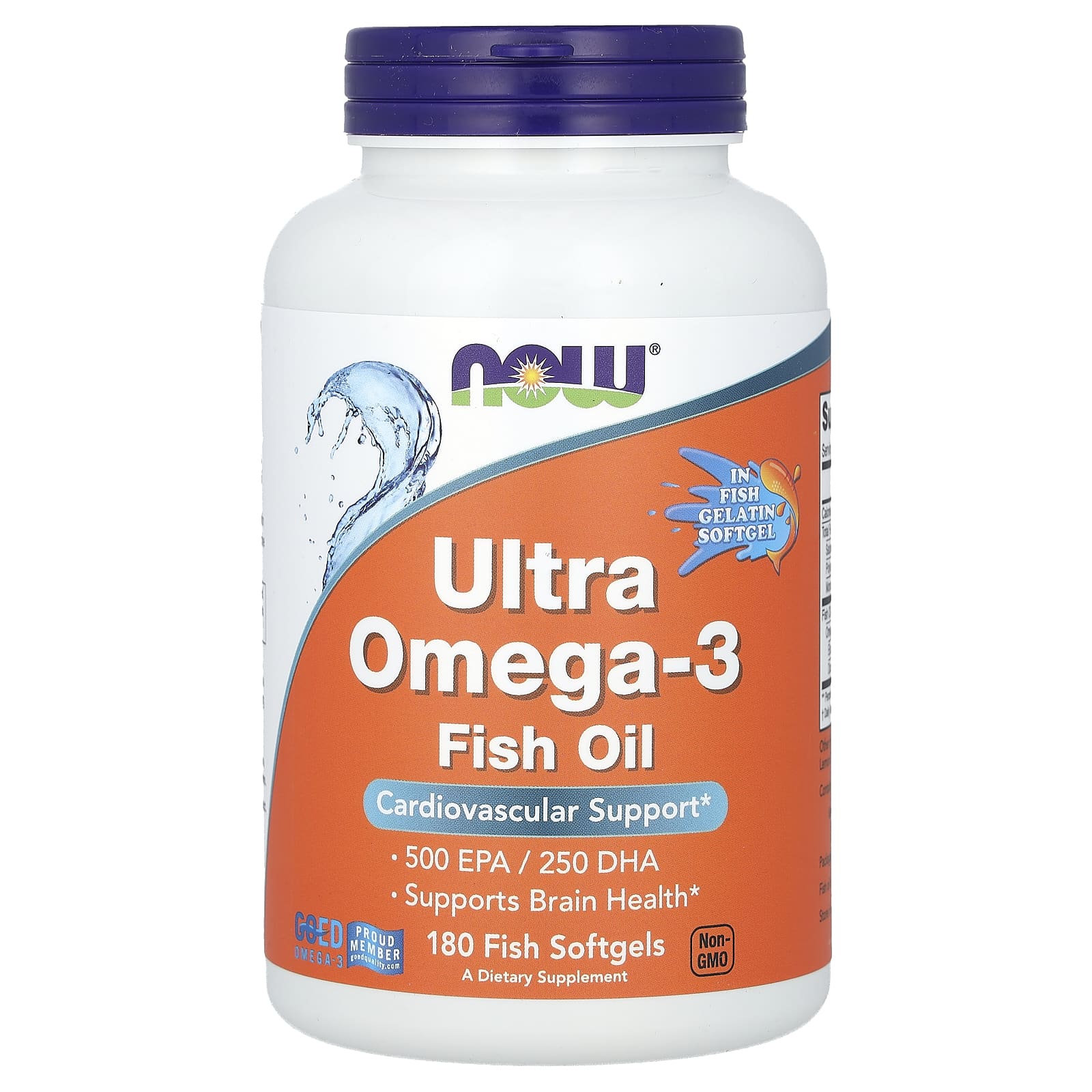 Рыбий жир NOW Foods Ultra Omega-3 180 Fish, мягкие капсулы
