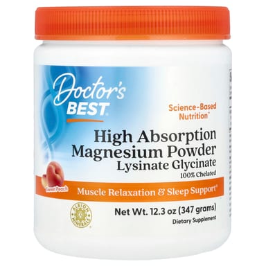 Магний Doctor's Best High Absorption Powder, вкус Sweet Peach, 347 г, порошок