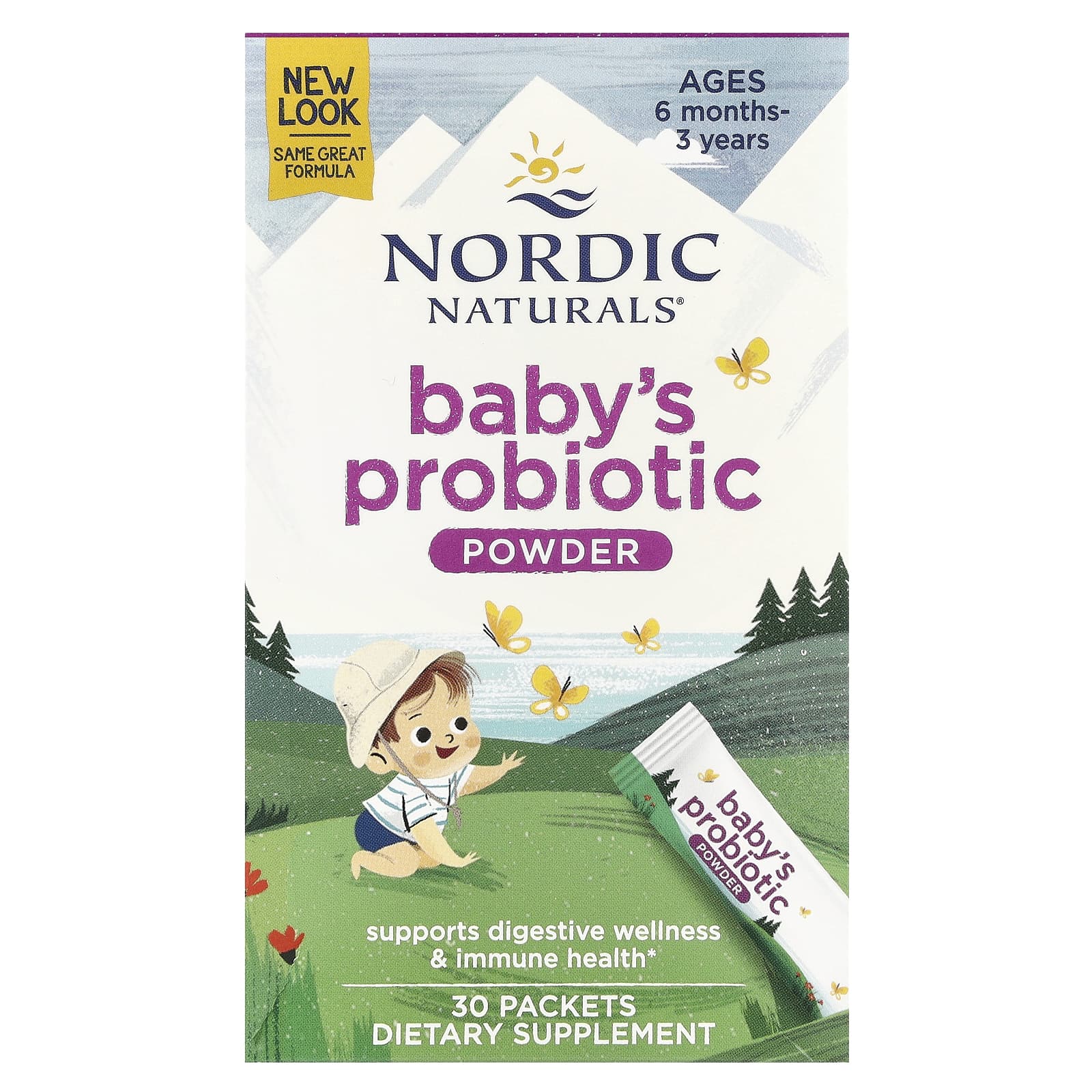 Пробиотик Nordic Naturals Baby's Powder Months-3 Years, оттенок 30 Packets, для детей от 6 лет, 1.45 г, саше — фото 2
