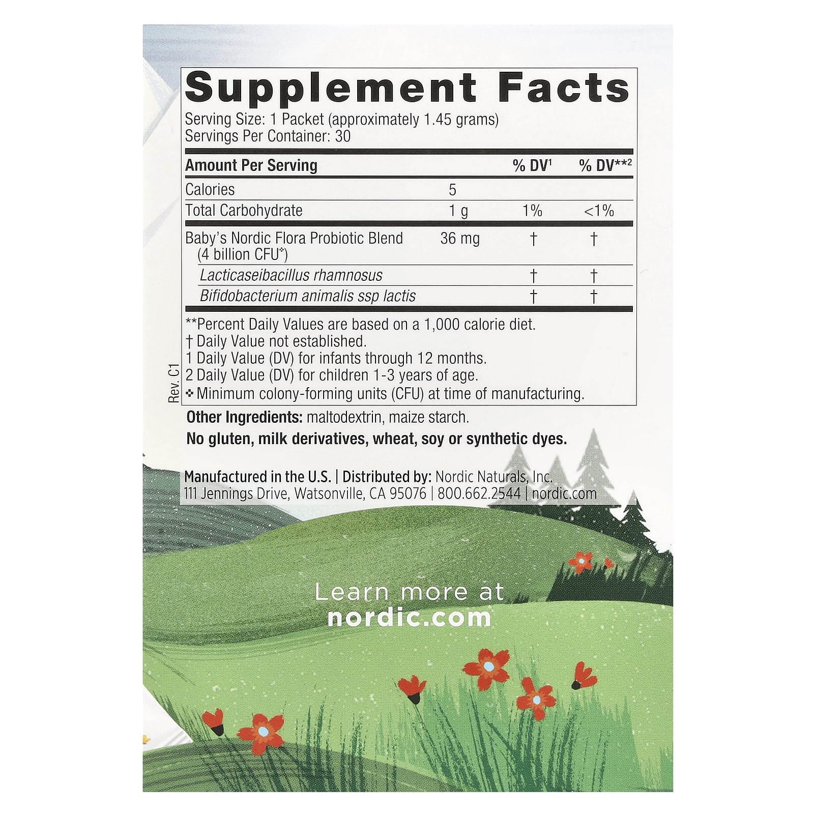 Пробиотик Nordic Naturals Baby's Powder Months-3 Years, оттенок 30 Packets, для детей от 6 лет, 1.45 г, саше — фото 3