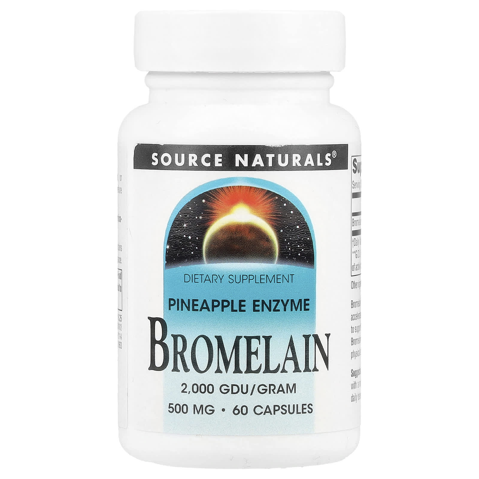 Бромелайн Source Naturals, 500 мг, 60 капсул