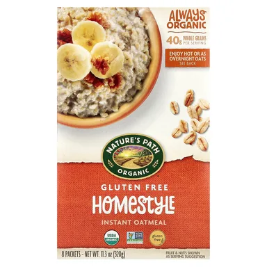 Фото товара: Овсянка Nature's Path Organic Instant 8 Packets, Homestyle, 320 г, саше