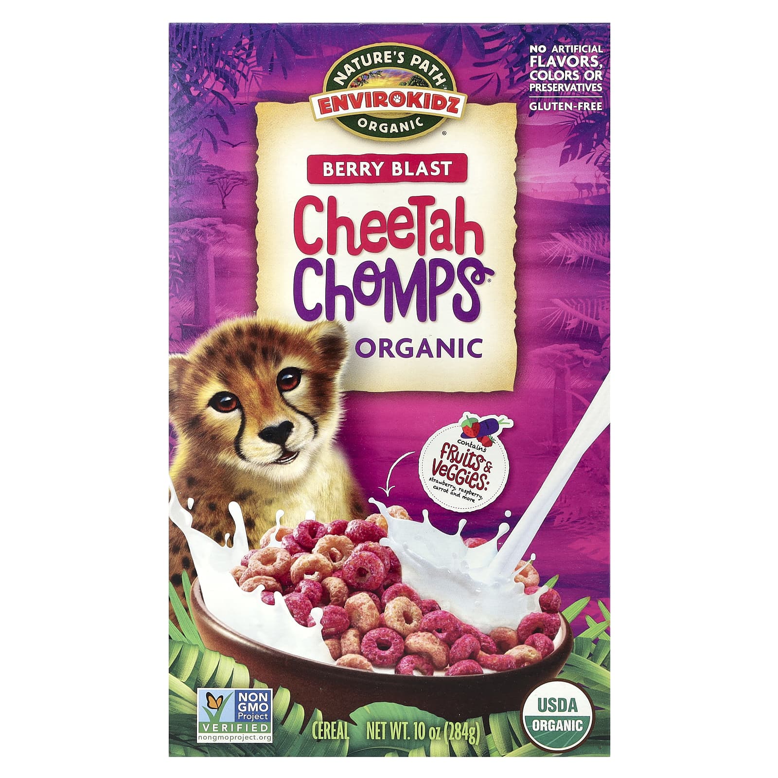 Хлопья Nature's Path EnviroKidz Organic Cheetah Chomps® Berry Blast, 284 г