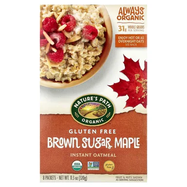Фото товара: Овсянка Nature's Path Organic Instant Brown Sugar Maple 8 Packets, 320 г, саше