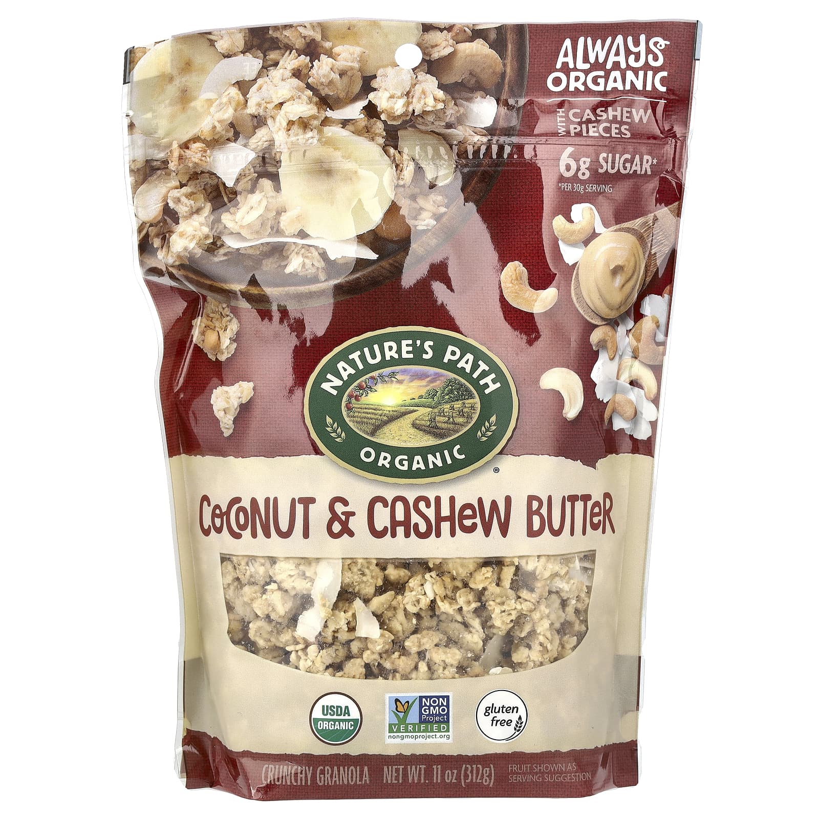 Паста из кешью Nature's Path Crunchy Granola, вкус Coconut & Cashew Butter, 312 г