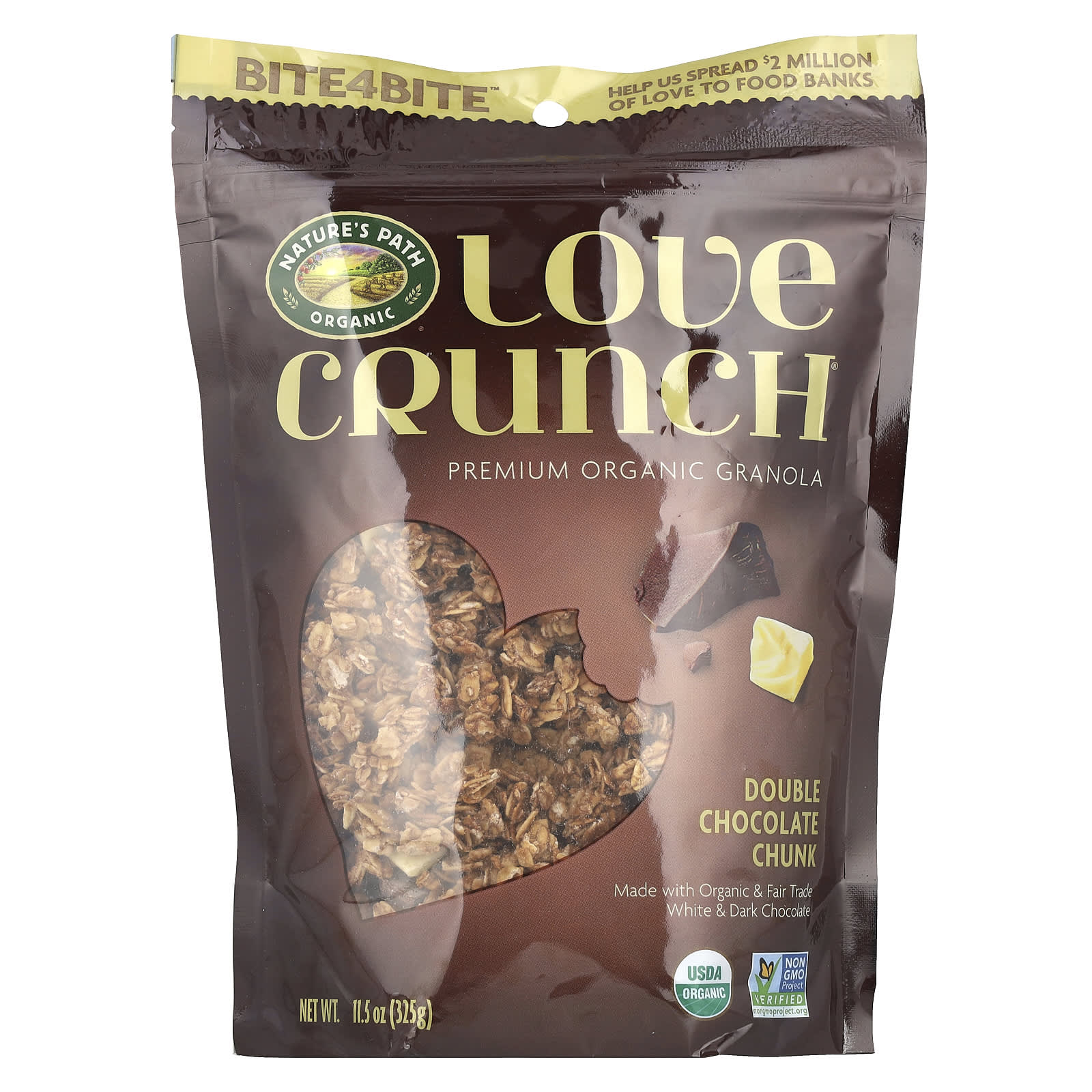 Шоколад Nature's Path Love Crunch® Premium Organic Granola, вкус Double Chocolate Chunk, 325 г
