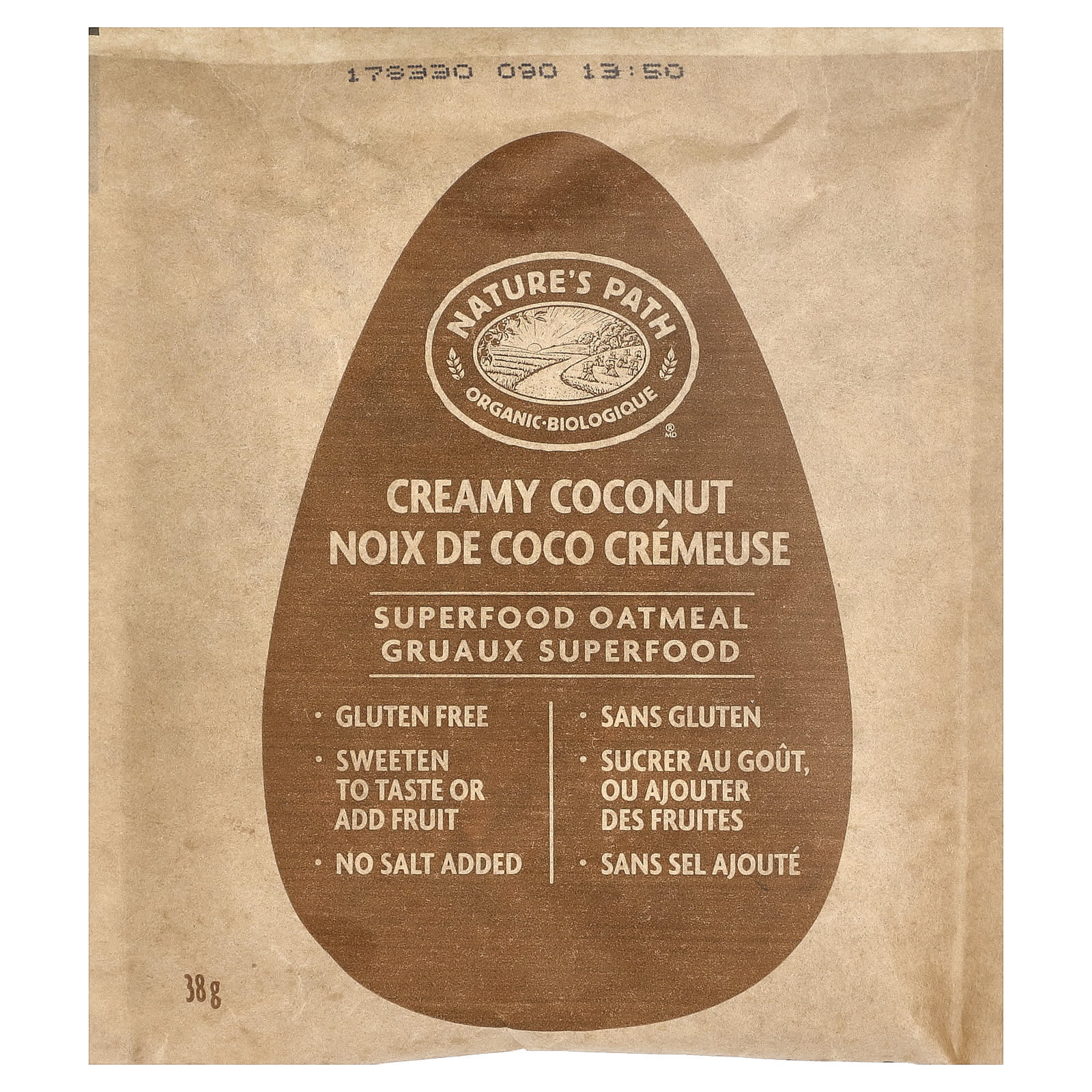 Овсянка Nature's Path Organic Qi'a® Superfood 6 Packets, вкус Creamy Coconut, 38 г, саше