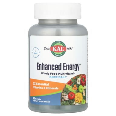 Мультивитамины KAL Enhanced Energy® Whole Food, оттенок 60 VegTabs