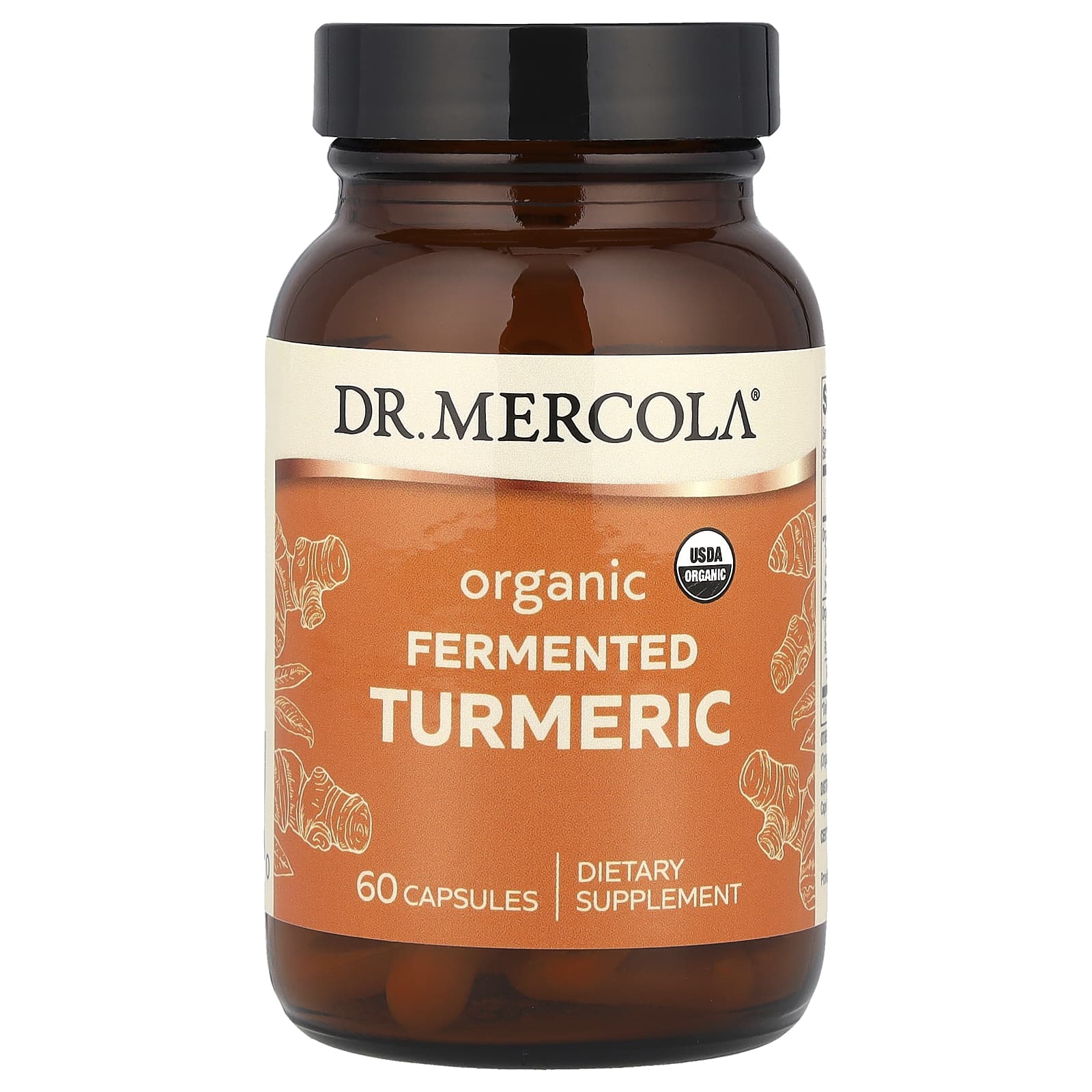 Куркума Dr. Mercola Organic Fermented, 60 капсул