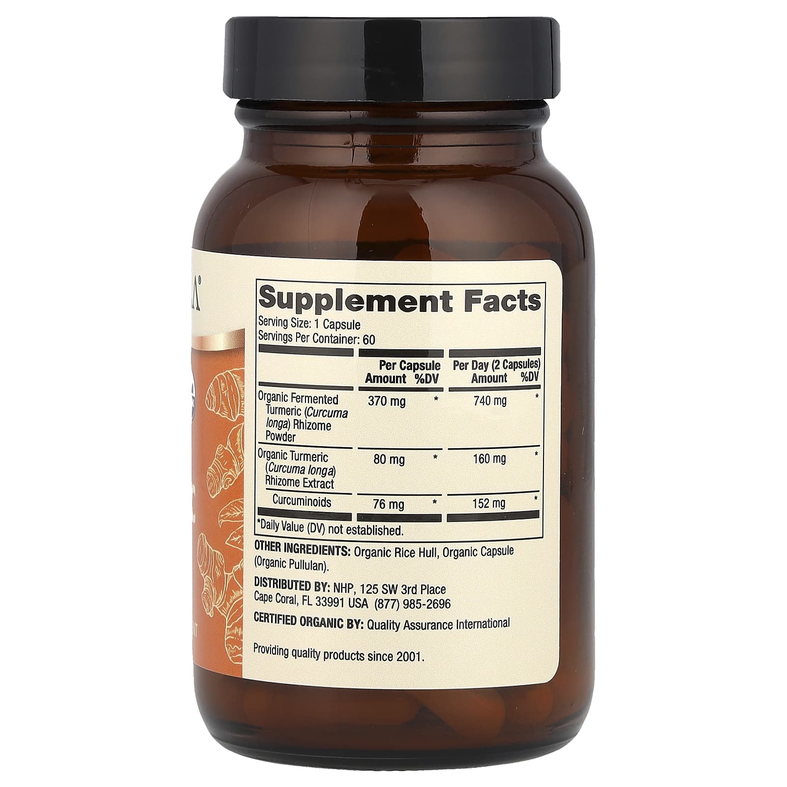 Куркума Dr. Mercola Organic Fermented, 60 капсул — фото 2