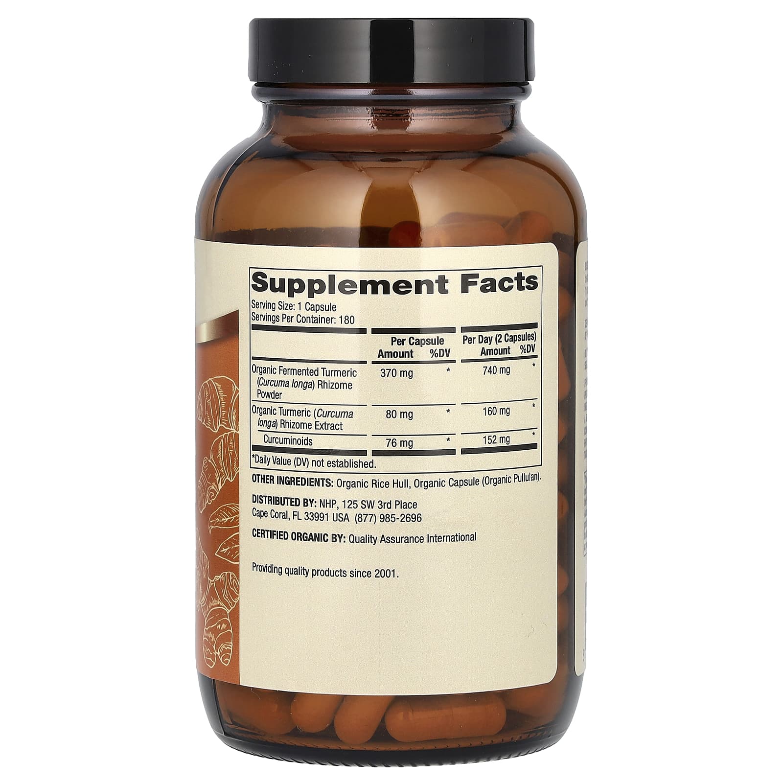 Куркума Dr. Mercola Organic Fermented, 180 капсул — фото 2