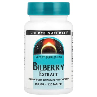 Черника Source Naturals, вкус Bilberry Extract, 100 мг, 120 таблеток