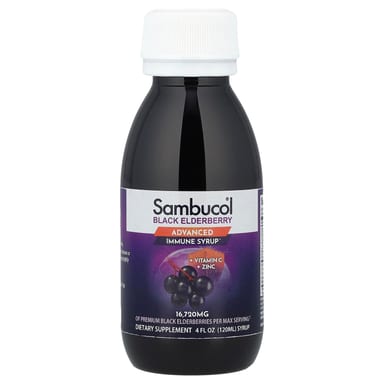 Бузина Sambucol Advanced Immune Vitamin C Zinc, вкус Black Elderberry Syrup, 120 мл