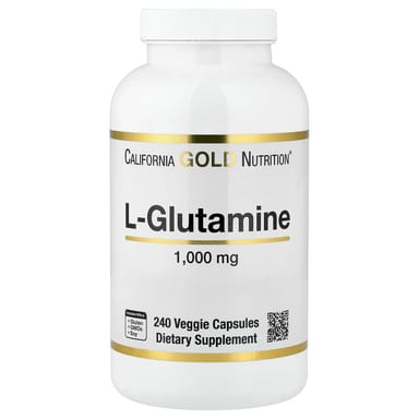L-глютамин California Gold Nutrition L-Glutamine, 1000 мг, 240 растительных капсул