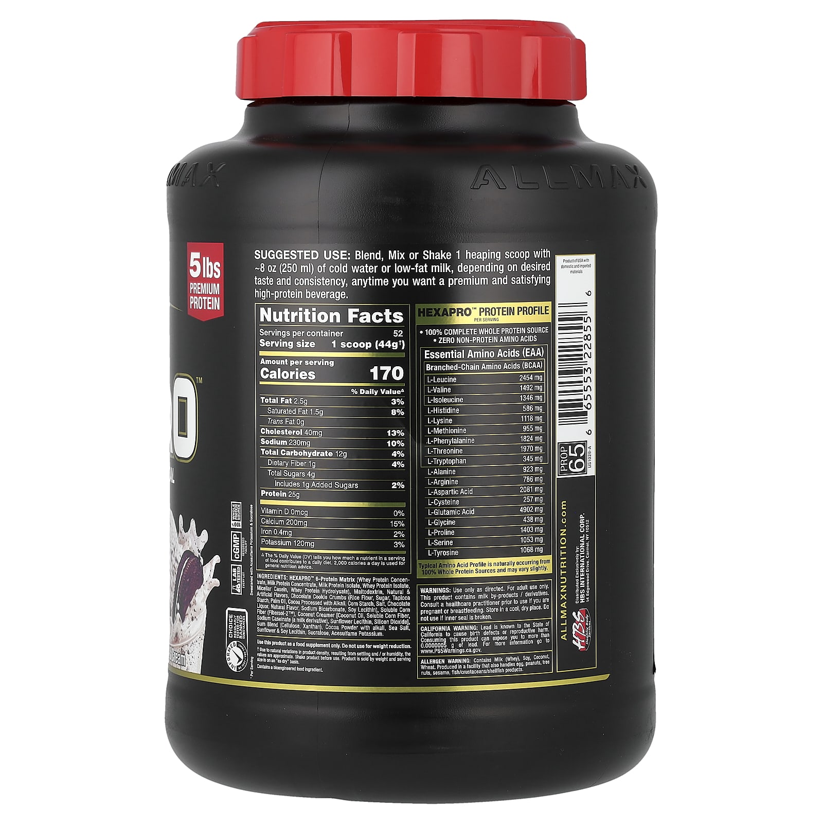Печенье ALLMAX Hexapro™ High-Protein Lean Meal & Cream, 2.27 кг — фото 2