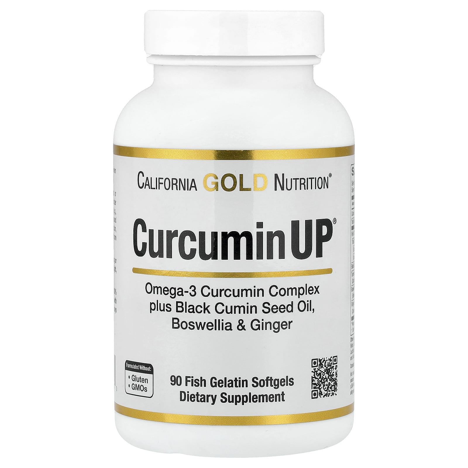 Босвеллия California Gold Nutrition CurcuminUP™ with Omega-3 Curcumin Complex Black Cumin Seed Oil and Ginger 90 Fish Gelatin, мягкие капсулы — фото 5