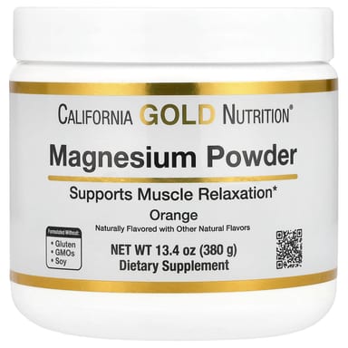California Gold Nutrition, Магний цитрат, Порошок, 380 г · апельсин