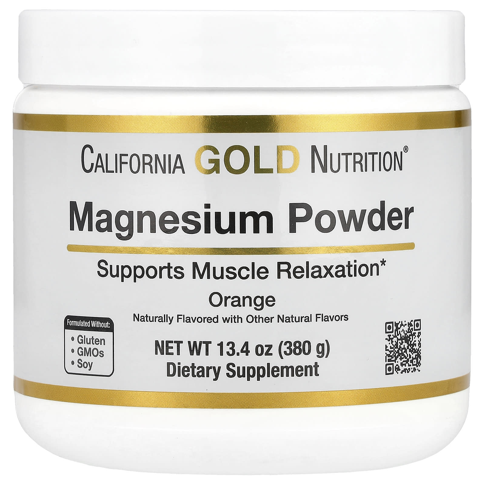 Магний California Gold Nutrition Powder Beverage, вкус Orange, 380 г, порошок — фото 2