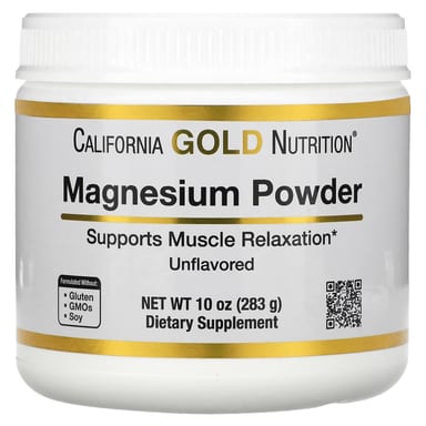Магний California Gold Nutrition Powder Beverage, без вкуса, 283 г, порошок