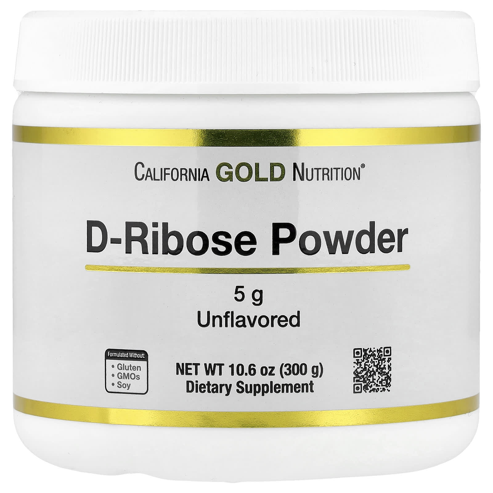 D-рибоза California Gold Nutrition D-Ribose Powder, без вкуса, 300 г, порошок — фото 2